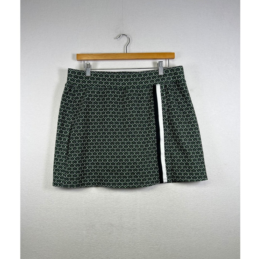 T by Talbots Skort Womens L Green Geometric Heart Print Active Golf Tennis Skirt